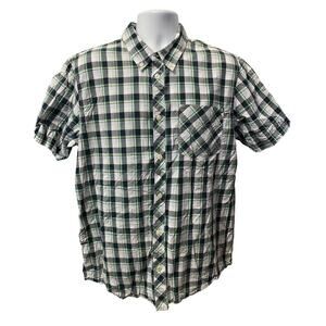 Vans Off The Wall Button Up Shirt Men's Large Gingham Check Gray Green White